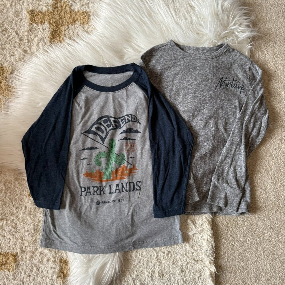 J Crew Crewcuts Montauk & Parks Project Long Sleeve T-Shirt Bundle M